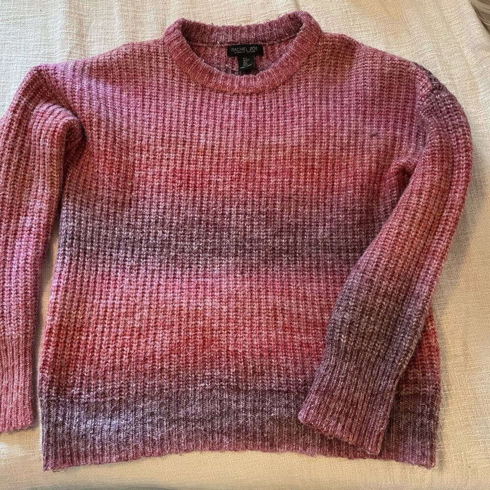 Rachel Zoe Ombre Stripe Chunky Knit Sweater (Pink & Purple)